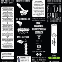 FINANCIAL SUCCESS - GREEN - Spellcasting Pillar Candle for Symbol Carving & Herb Rollingg Candle -Pillar V380