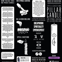EMPOWERMENT - PURPLE - Spellcasting Pillar Candle for Symbol Carving & Herb Rolling Candle -Pillar V380