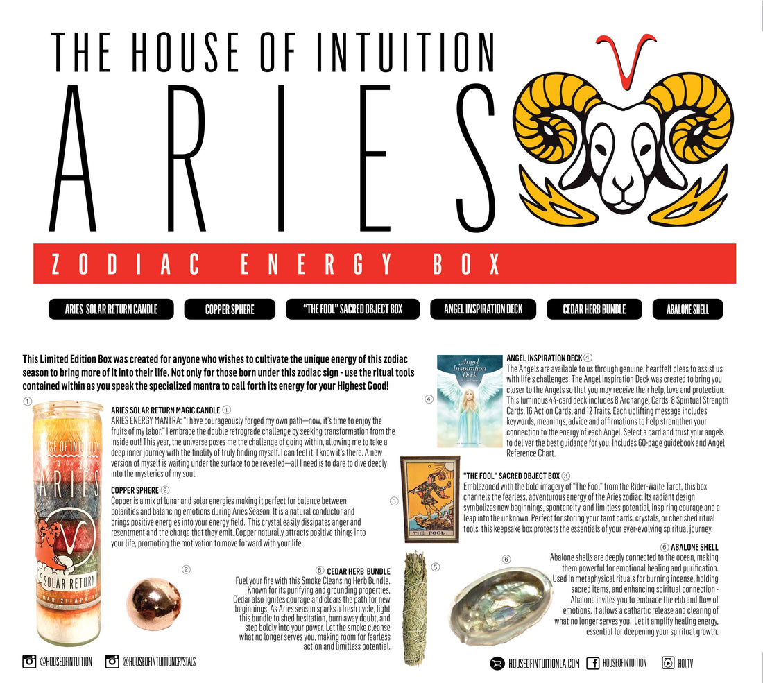 2025 Aries Zodiac Energy Box (Limited Edition - $125 Value) Box -Birthday V50
