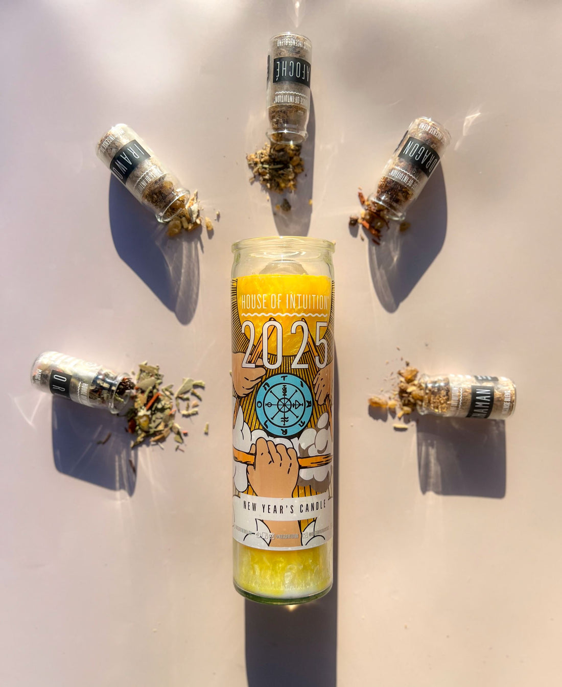 BUNDLE #4: 2025 MANIFEST ENERGY KIT (2025 New Year Magic Candle + Manifest Magic Incense Blend Kit) Limited Edition - $62 VALUE Box -Custom Bundle V50