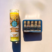 BUNDLE #4: 2025 MANIFEST ENERGY KIT (2025 New Year Magic Candle + Manifest Magic Incense Blend Kit) Limited Edition - $62 VALUE Box -Custom Bundle V50
