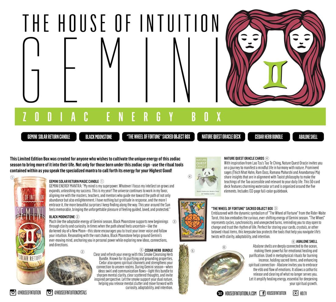 2025 Gemini Zodiac Energy Box (Limited Edition - $126 Value) Box -Birthday V50