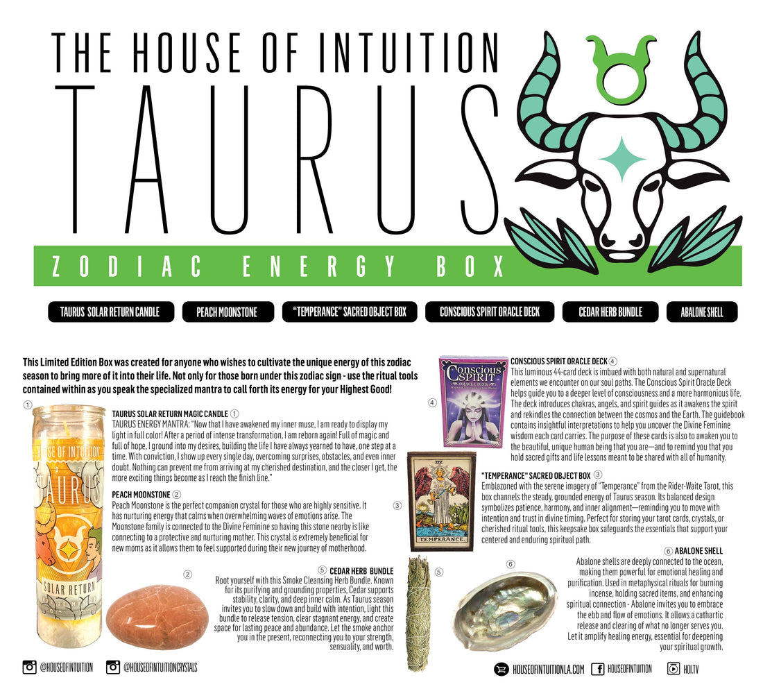 2025 Taurus Zodiac Energy Box (Limited Edition - $119 Value) Box -Birthday V50