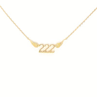 222 Angel Number Necklace (Gold) Necklaces Crystals A. $18.00