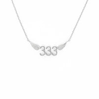 333 Angel Number Necklace (Silver) Necklaces Crystals A. $18.00
