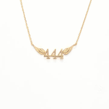 444 Angel Number Necklace (Gold) Necklaces Crystals A. $18.00 