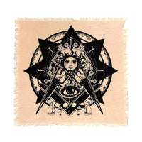 Sacred Altar Cloth - Evil Eye Sun Altar - Cloth Whse 18" x 18"
