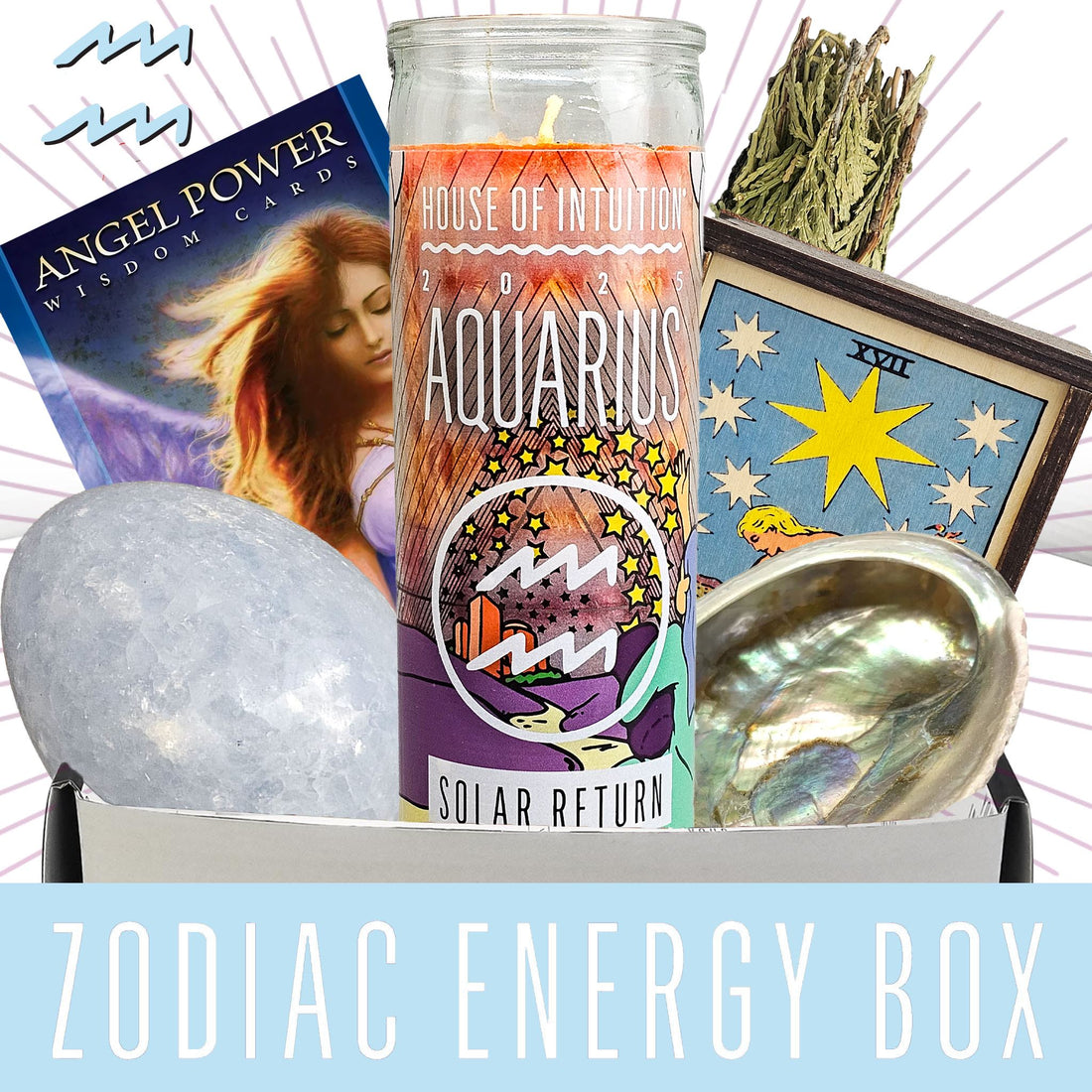 2025 Aquarius Zodiac Energy Box (Limited Edition - $119 Value) Box -Birthday V50