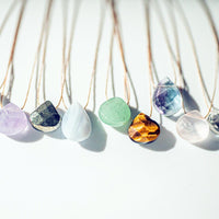 Tourmalinated Quartz Teardrop Necklace (I AM POWERFUL) Necklace -Teardrop V70 