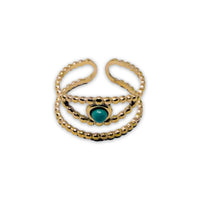 Evil Eye 2 Band Adjustable Ring Ring -Crystal Whse