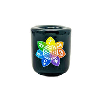 Flower Of Life 7 Chakra Mini Candle Holder V115