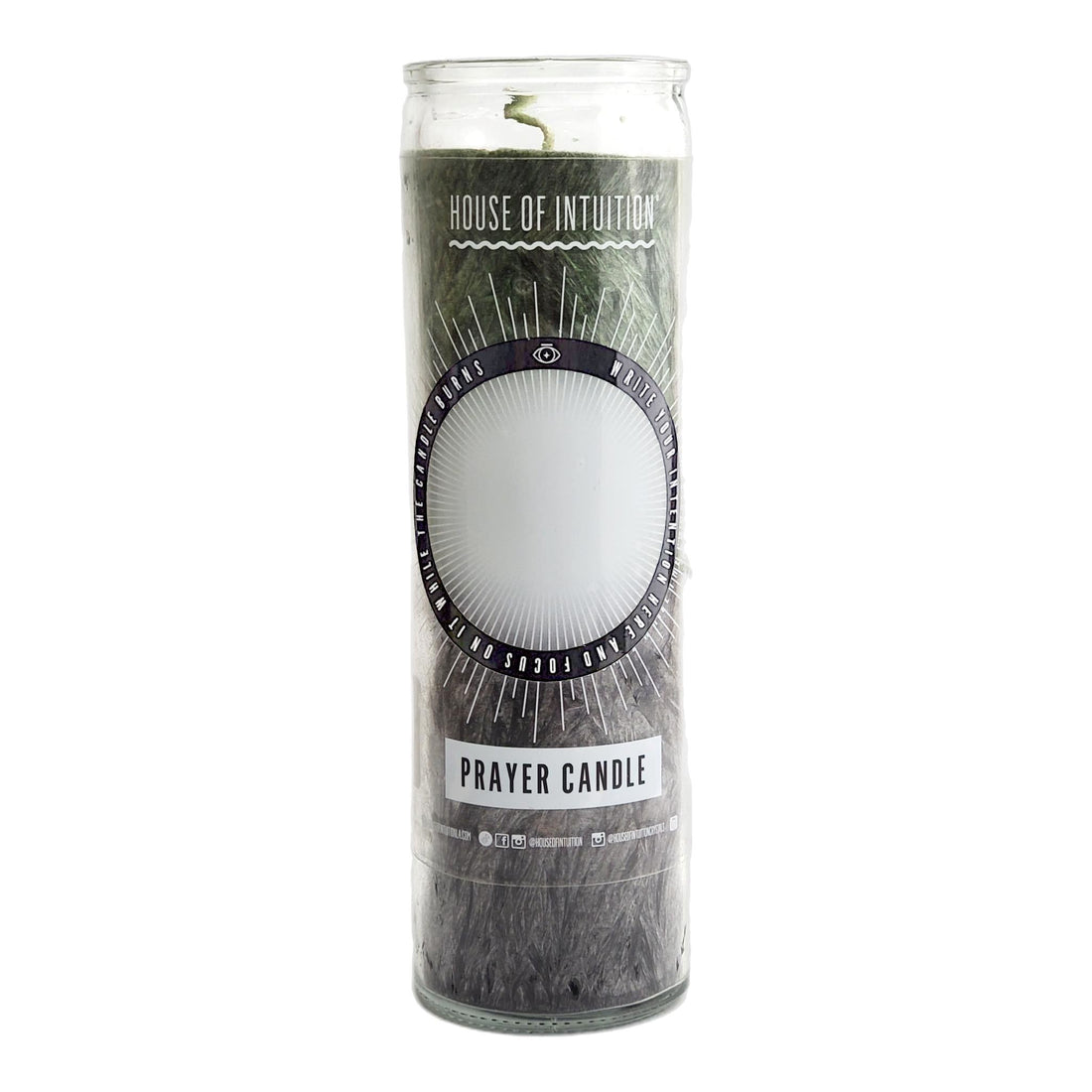 Green & Black "Write-Your-Own-Prayer" Candle - FINANCIAL STABILITY Candle -Prayer V95