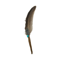 Turkey Feather with Turquoise Bead House of Intuition Inc
