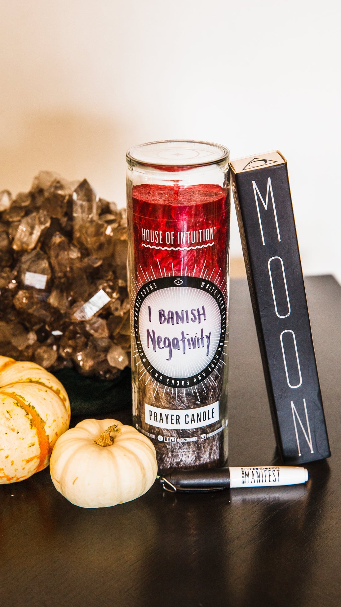 Red & Black "Write-Your-Own-Prayer" Candle - BANISHING / PROTECTION Candle -Prayer V95