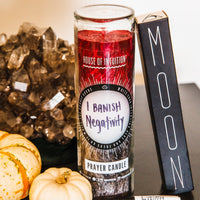 Red & Black "Write-Your-Own-Prayer" Candle - BANISHING / PROTECTION Candle -Prayer V95