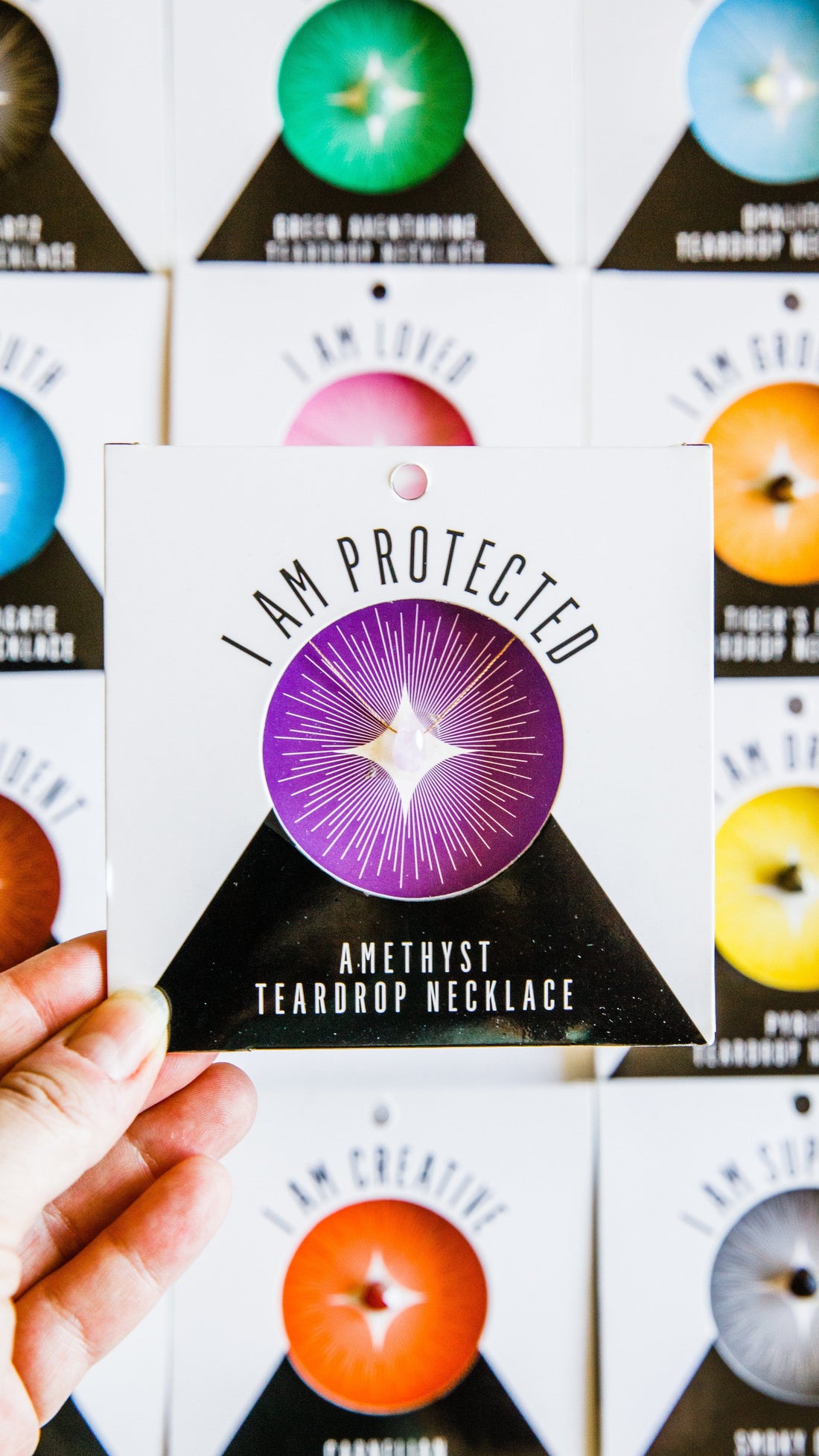 Amethyst Teardrop Necklace (I AM PROTECTED) Necklace -Teardrop V70