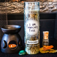 Green & Black "Write-Your-Own-Prayer" Candle - FINANCIAL STABILITY Candle -Prayer V95