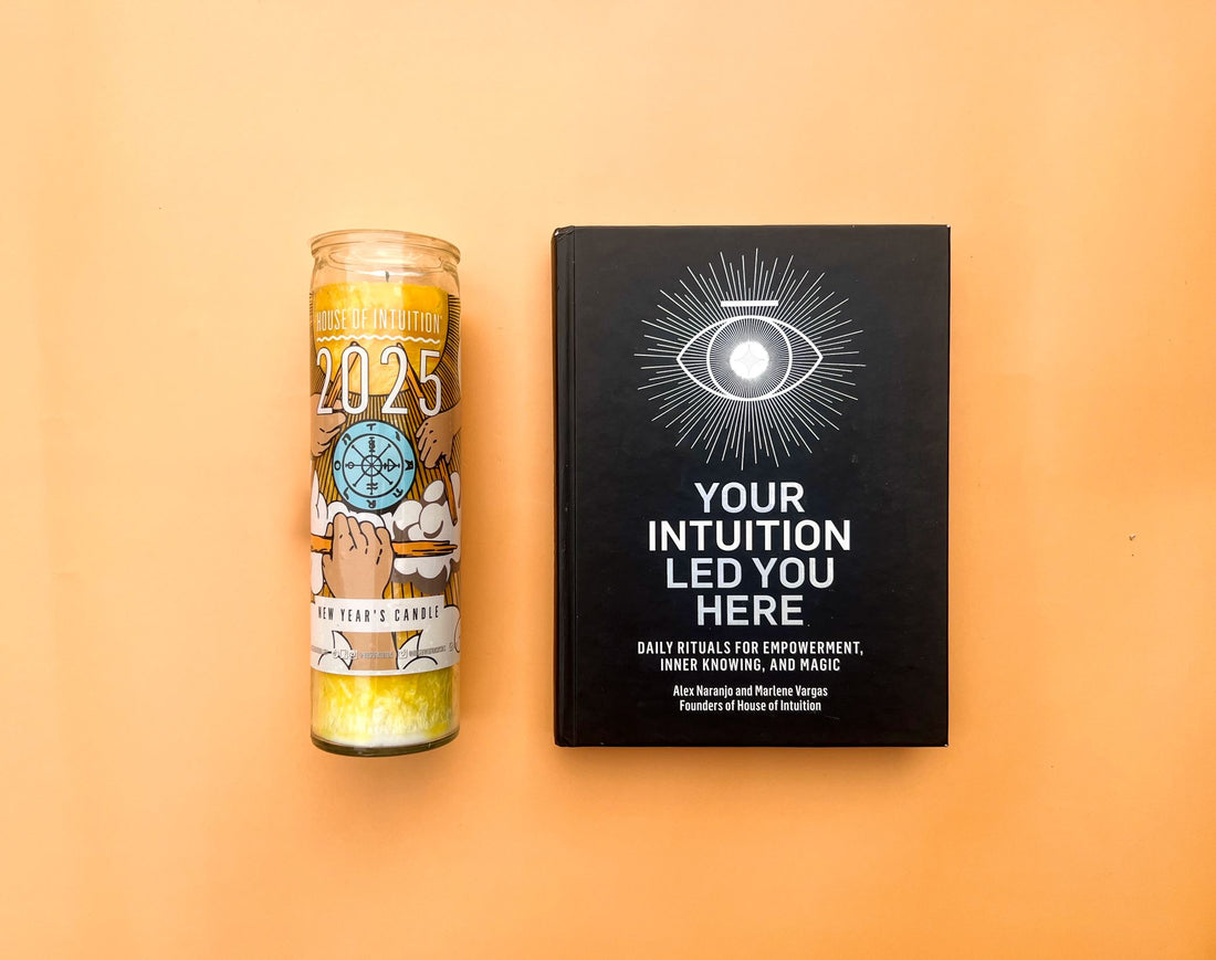 BUNDLE #2: 2025 RITUAL KIT (2025 New Year Magic Candle + Your Intuition Led You Here Ritual Book) Limited Edition - $49 VALUE Box -Custom Bundle V245