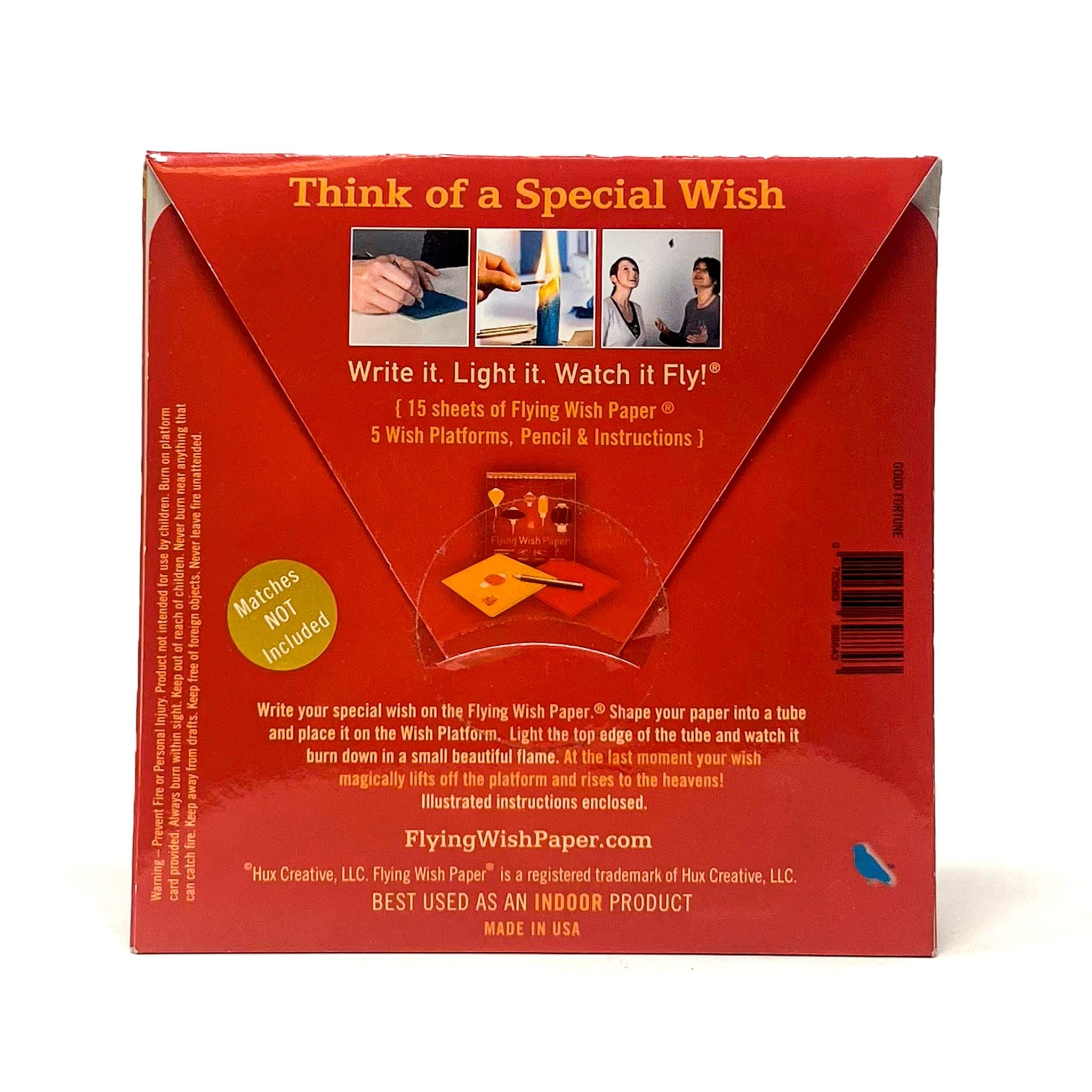 Flying Wish Paper Mini Kit "GOOD FORTUNE" House of Intuition Inc