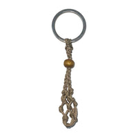 Macramé Crystal Keychain - Choose Your Macrame Color Necklace -Cord Whse Macramé Beige