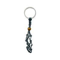 Macramé Crystal Keychain - Choose Your Macrame Color Necklace -Cord Whse Macramé Gray - Large