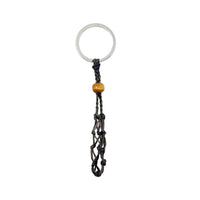Macramé Crystal Keychain - Choose Your Macrame Color Necklace -Cord Whse Macramé Dark Brown - Large