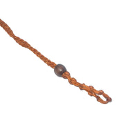 Macramé Interchangeable Crystal Holder Necklace - Choose Your Macrame Color Necklace -Cord Whse Macramé Orange