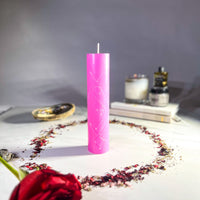 COMPANIONSHIP - Pink - Spellcasting Pillar Candle for Symbol Carving & Herb Rolling Candle -Pillar V380