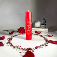 LOVE - RED - Spellcasting Pillar Candle for Symbol Carving & Herb Rolling Candle -Pillar V380