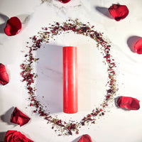 LOVE - RED - Spellcasting Pillar Candle for Symbol Carving & Herb Rolling Candle -Pillar V380