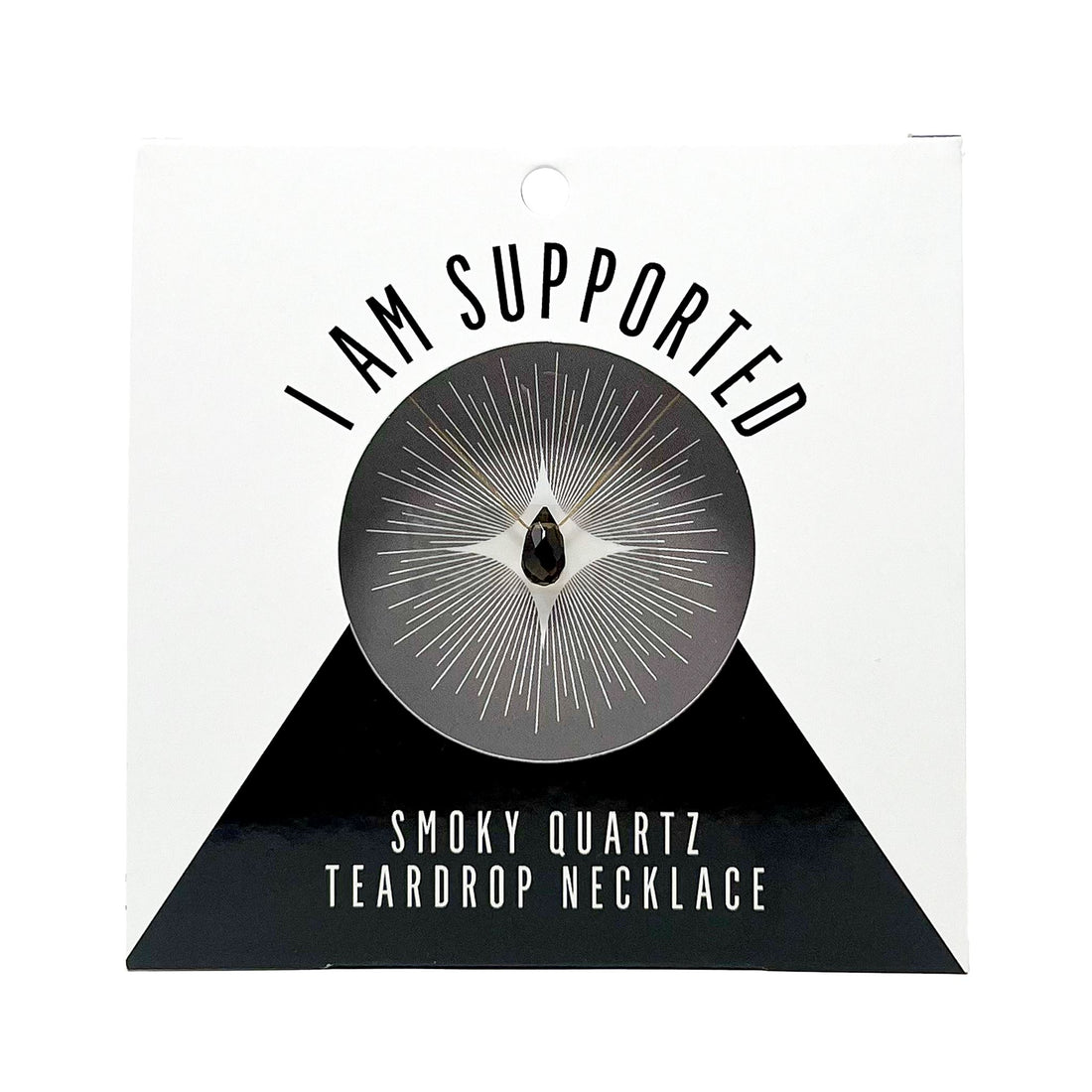 Smoky Quartz Teardrop Necklace (I AM SUPPORTED) Necklace -Teardrop V70