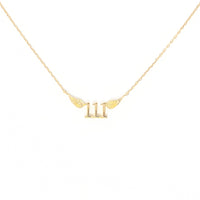 111 Angel Number Necklace (Gold) Necklaces Crystals A. $18.00