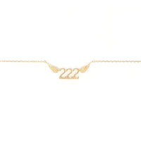 222 Angel Number Necklace (Gold) Necklaces Crystals