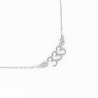 333 Angel Number Necklace (Silver) Necklaces Crystals