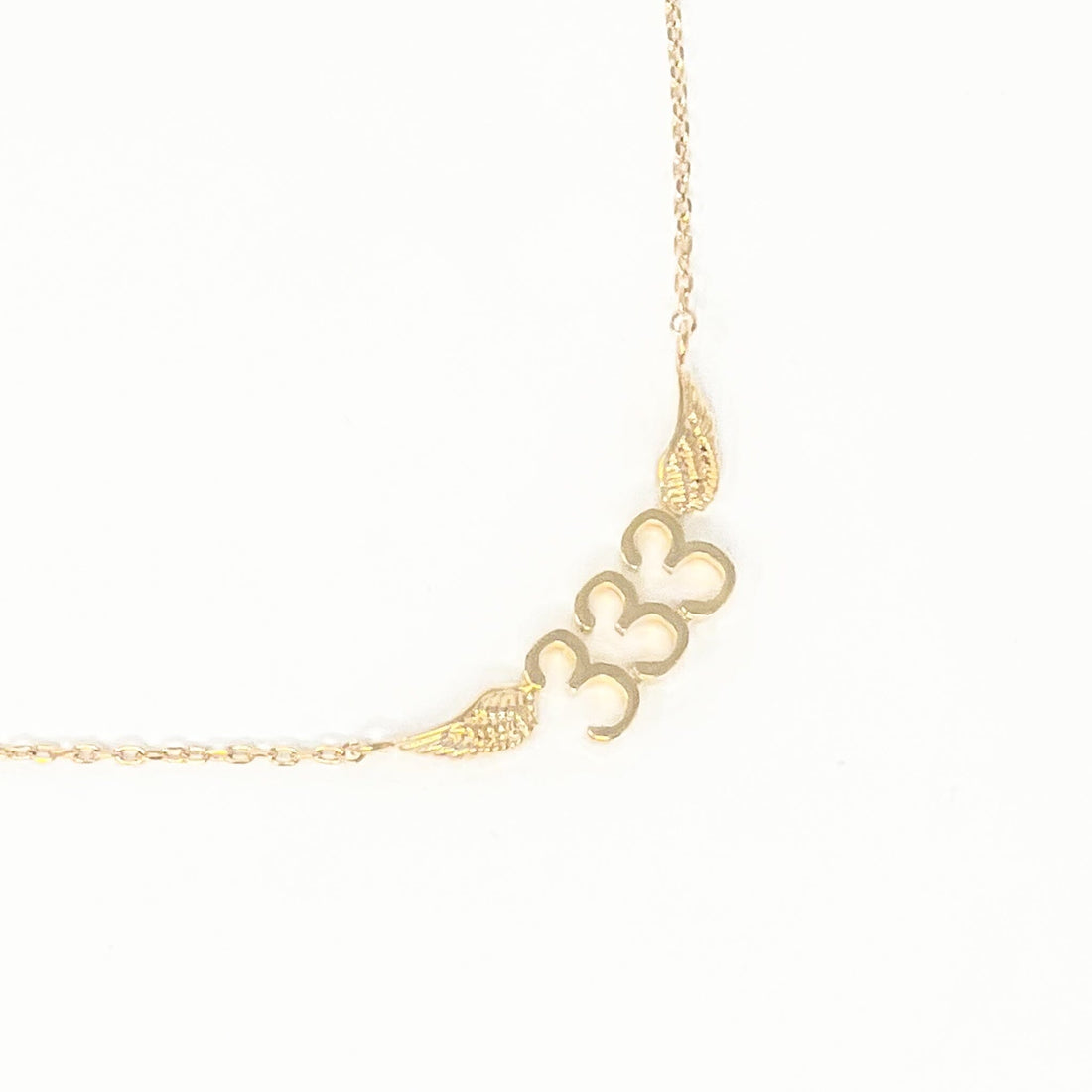 333 Angel Number Necklace (Gold) Necklaces Crystals