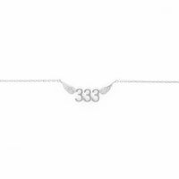 333 Angel Number Necklace (Silver) Necklaces Crystals 