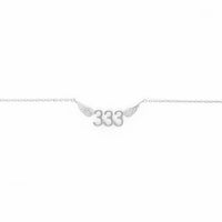 333 Angel Number Necklace (Silver) Necklaces Crystals