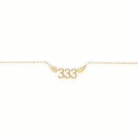 333 Angel Number Necklace (Gold) Necklaces Crystals 