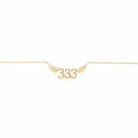 333 Angel Number Necklace (Gold) Necklaces Crystals