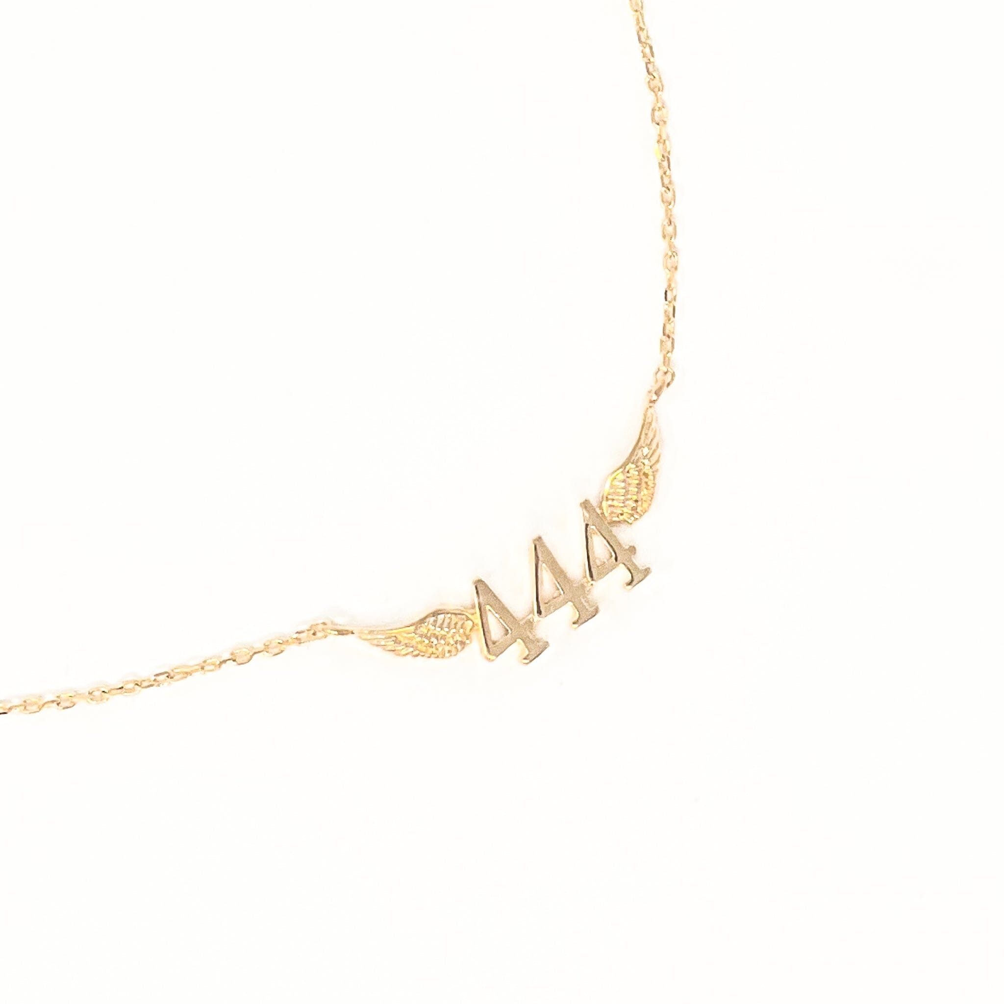 444 Angel Number Necklace Gold Color MANIFEST House of Intuition Inc