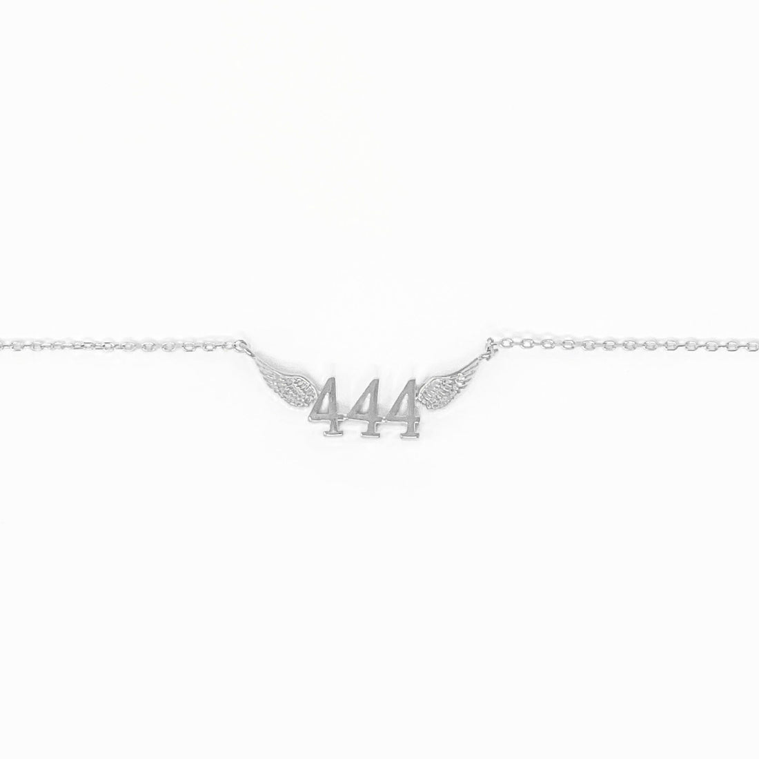 444 Angel Number Necklace (Silver) Necklaces Crystals