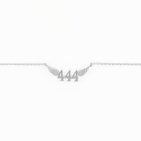 444 Angel Number Necklace (Silver) Necklaces Crystals
