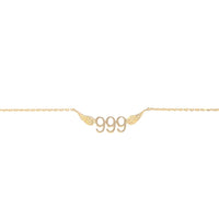 999 Angel Number Necklace (Gold) Necklaces Crystals