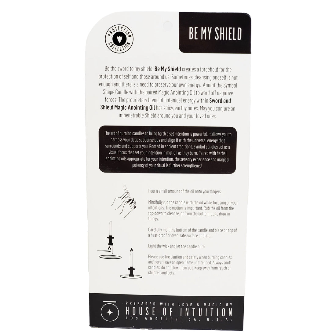 "Be My Shield" Symbol Shape Candle Kit (with Sword & Shield Anointing Oil) Symbol Shape Candle House of Intuition