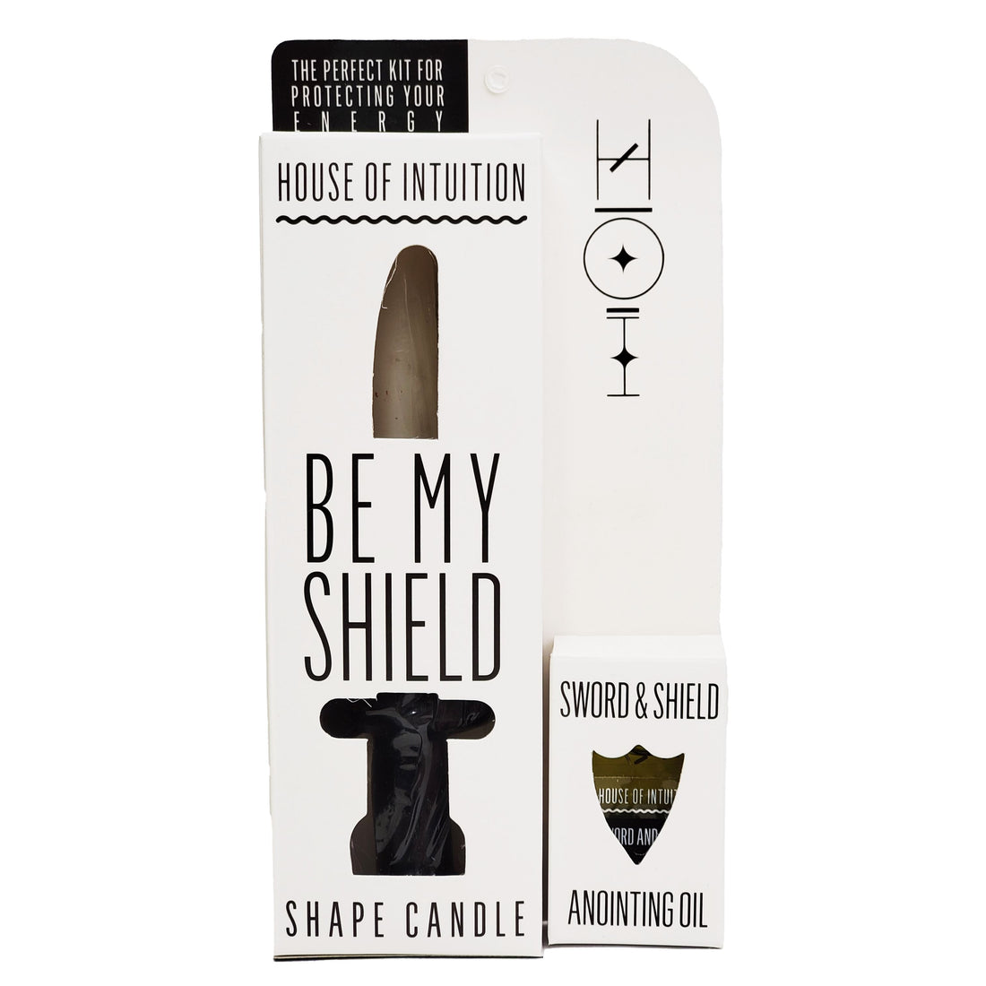 "Be My Shield" Symbol Shape Candle Kit (with Sword & Shield Anointing Oil) Symbol Shape Candle House of Intuition
