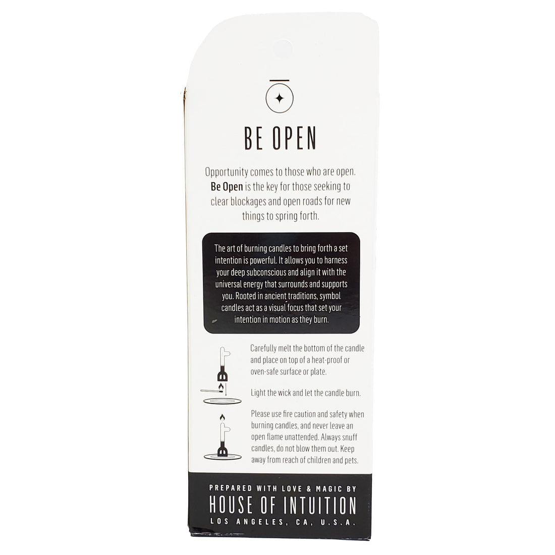 "Be Open" Symbol Shape Candle Symbol Shape Candle House of Intuition