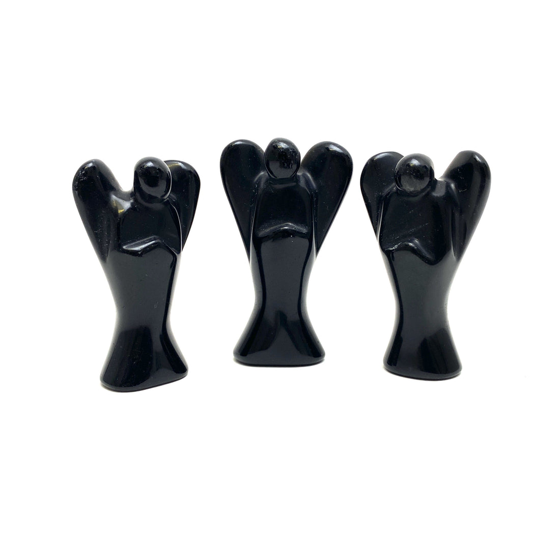 Black Obsidian Carved Angel Obsidian - Black Crystals
