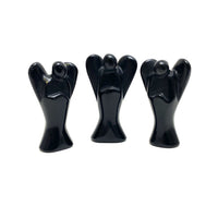 Black Obsidian Carved Angel Obsidian - Black Crystals