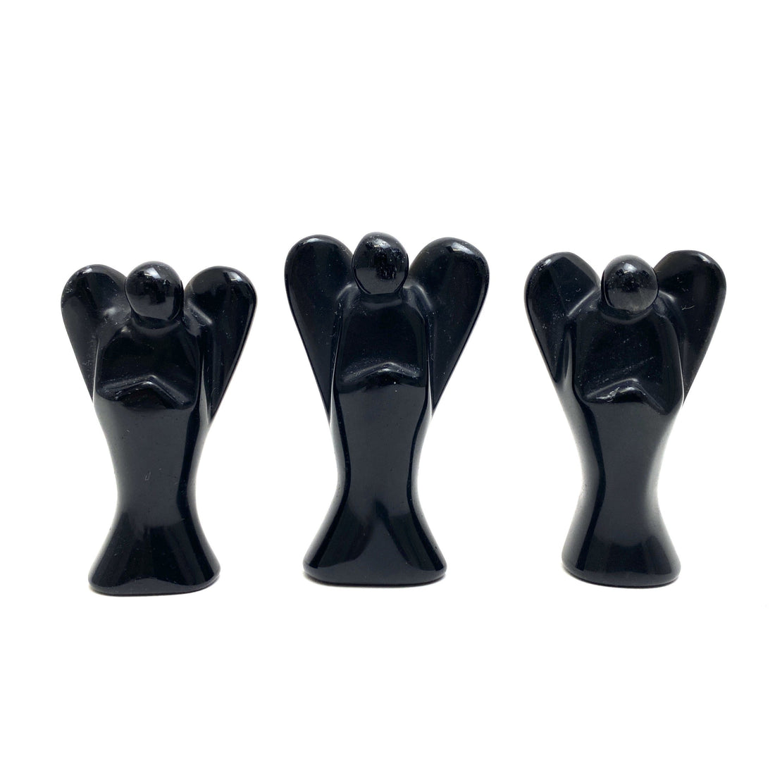 Black Obsidian Carved Angel Obsidian - Black Crystals