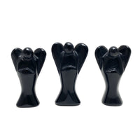 Black Obsidian Carved Angel Obsidian - Black Crystals